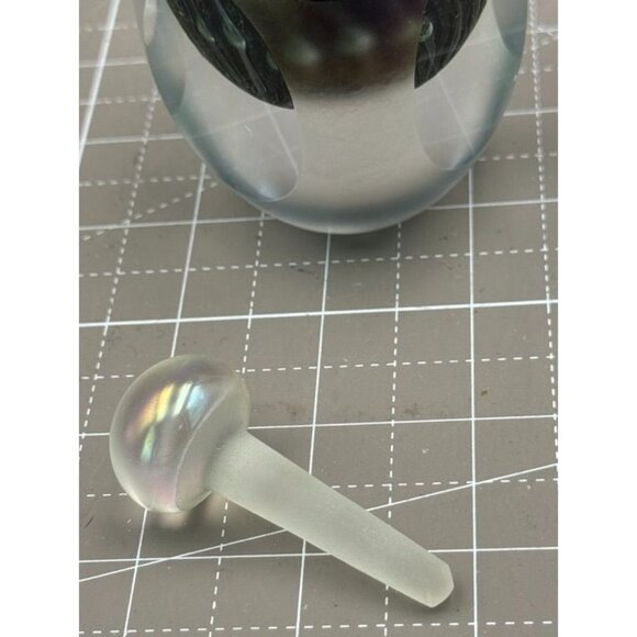 Brian Maytum Art Glass Perfume Bottle w Dauber Signed 1987 Cut Irridescent - Picture 3 of 7